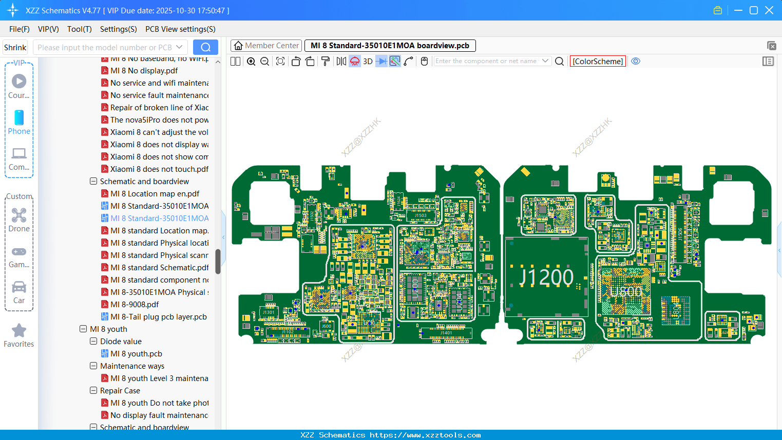 Xiaomi MI 8 Standard-35010E1MOA Boardview
